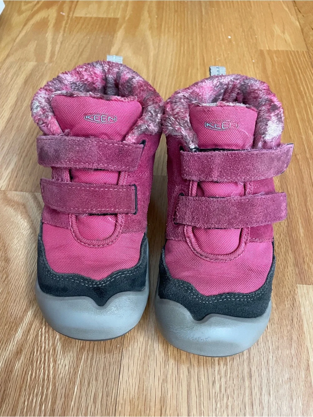 KEEN Kids Pink and Gray Waterproof Winter Boots